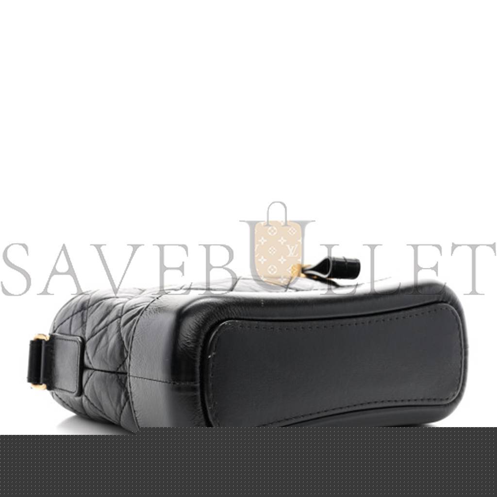 Ch*el master calfskin quilted small gabrielle hobo black as1521 (20*15*8cm)